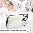 thumbnail image 6 of Wallet Case Compatible with iPhone 15 Plus Case with Card Holder - Credit Card Slot,RFID Blocking,360°Rotating Ring Kickstand and PU Leather Wallet Cover for Women iPhone 15 Plus, White, 6 of 9