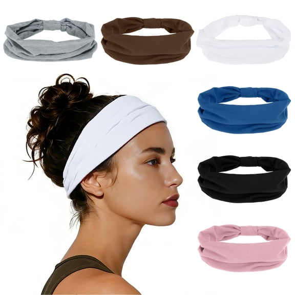 Vocoste Headbands for Women Elastic Non-Slip Headband Moisture-Wicking Athletic Hair Band Grey 6 Pcs