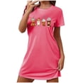 thumbnail image 2 of WJHWSX Nightgowns for Women,Womens Nightgown,Slip-On,Breathable,Printed,Hot Pink,2XL(US:12), 2 of 5