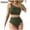 Olive Green, variant on WREESH Women's Swimwear One Shoulder Swimsuit Summer Beach Sports Surf Suit Solid Color Bikinis Sets