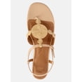 thumbnail image 4 of Time and Tru Women's Raffia Circle Thong Sandals, 4 of 6