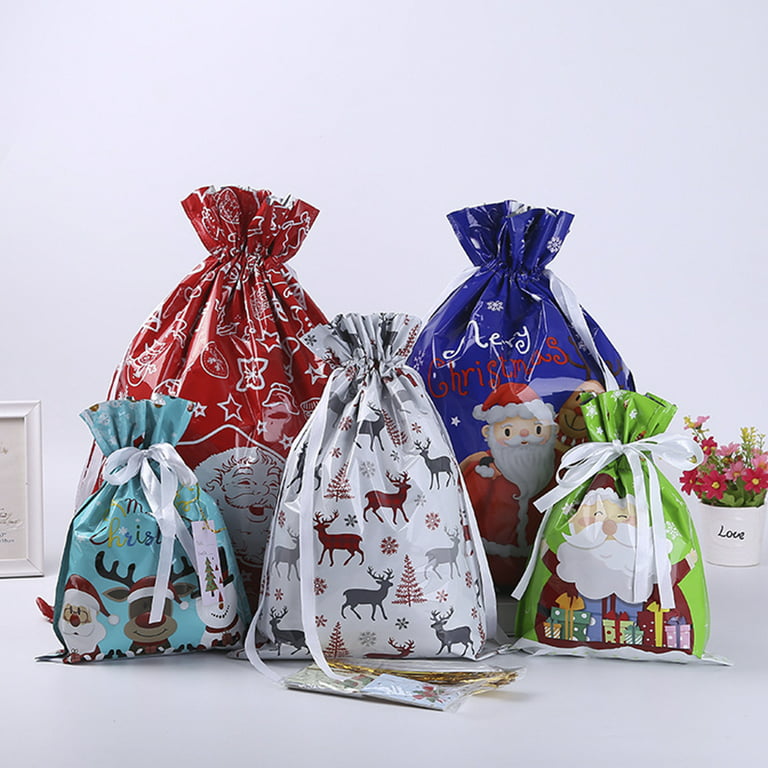  HRX Package Holiday Drawstring Gift Bags, 30pcs