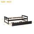 thumbnail image 6 of Twin Captains Bed With Trundle, Pine Wood Daybed with Pull Out Platform Bed on Trundle for Kids Boys Girls, No Box Spring Needed, 10 Slats for Strong Support, 76 x 39.8 x 22.8 inch Espresso, 6 of 7