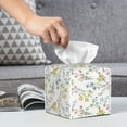 thumbnail image 6 of Gukieu Floral Print Leather Tissue Box, PVC Waterproof Velcro Opening and Closing Square Tissue Box Holder, Suitable for Home and Office Decoration, 6 of 7