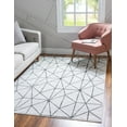 thumbnail image 4 of Rugs Lattice Trellis Area Rug, White Low-Pile, Soft Underfoot, 6' x 9', 4 of 8