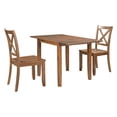 thumbnail image 3 of 3-Piece Wood Drop Leaf Dining Table Set with 2 X-Back Chairs, Space-Saving Breakfast Nook Dining Set, Easy Assembly for Dining Room, Kitchen, Dinette, 3 of 11