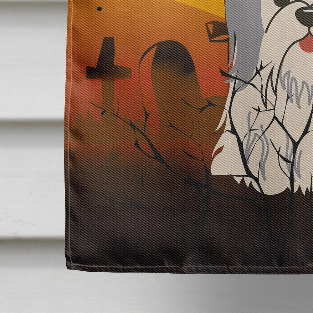 Carolines Treasures BB4351CHF Halloween Shih Tzu Silver & White Flag Canvas House Size