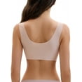 thumbnail image 3 of INSPIRE CHIC Women's Front Closure Full Coverage Vest Wirefree Wave Trim U Back Soft Bras Medium Beige, 3 of 4