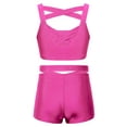 thumbnail image 2 of iiniim Kids Girls Crop Tops and Shorts 2 Piece Dance Sports Outfits Activewear Set, 2 of 7