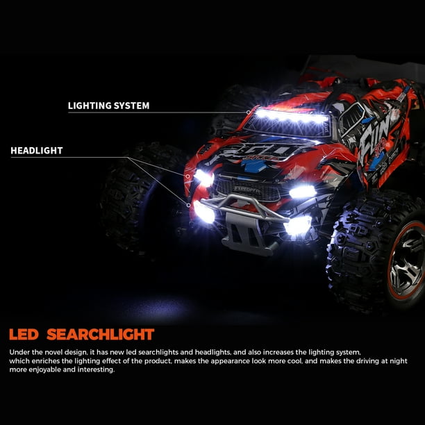 Control de Automóvil de control remoto 2.4 GHz 1/18 TODOS LOS CAMIONES DE CONTROL Remoto de Terreno 60 km/h Alta Velocidad de Carretera Con Luz LED SIN ESCOBILLAS LED