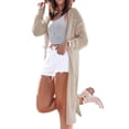 thumbnail image 3 of Womens Solid Color Long Sleeve Open Front Knit Sheer Cardigans Lightweight Kimono Long Sweater, 3 of 3