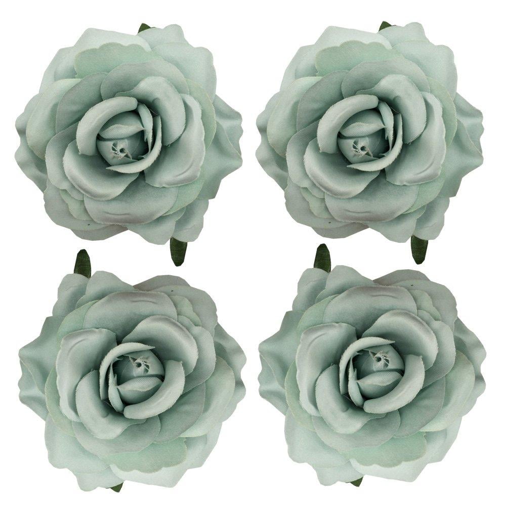 Sanrich 4pcs//pack Fabric Rose Hair Flowers Clips Mexican Hair Flowers Hairpin Brooch Headpieces