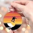 thumbnail image 4 of Custom Skateboarding Merry Christmas Ceramic Ornament, Xmas Tree Decoration, 2025 Christmas Ornament, for Family, Friends, Gifts for Skateboarding Lovers, Gifts for Family Friend Boys Girls, 4 of 5