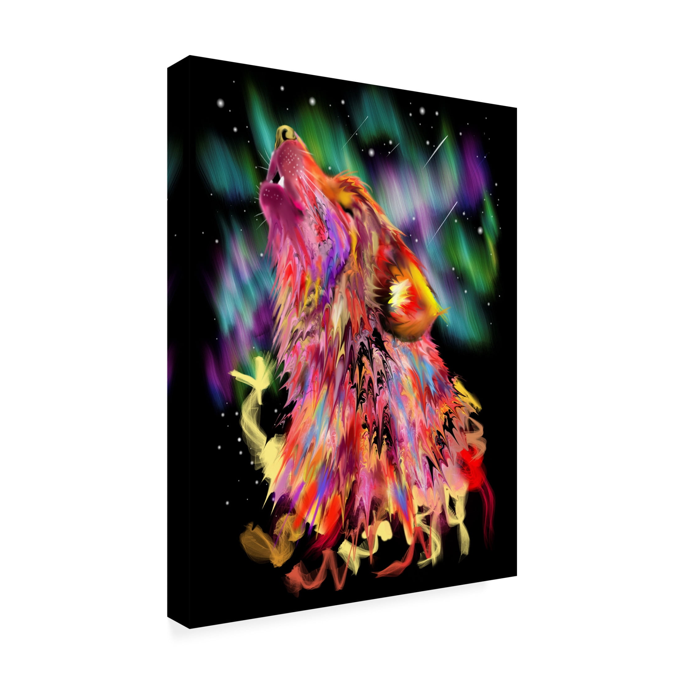 Canvas Wall Art - Stephanie Analah 'Beautiful Red Wolf' Wall Art for Living Room, Bedroom, or Office Décor by Trademark Fine Art - 14 x 19 Inches