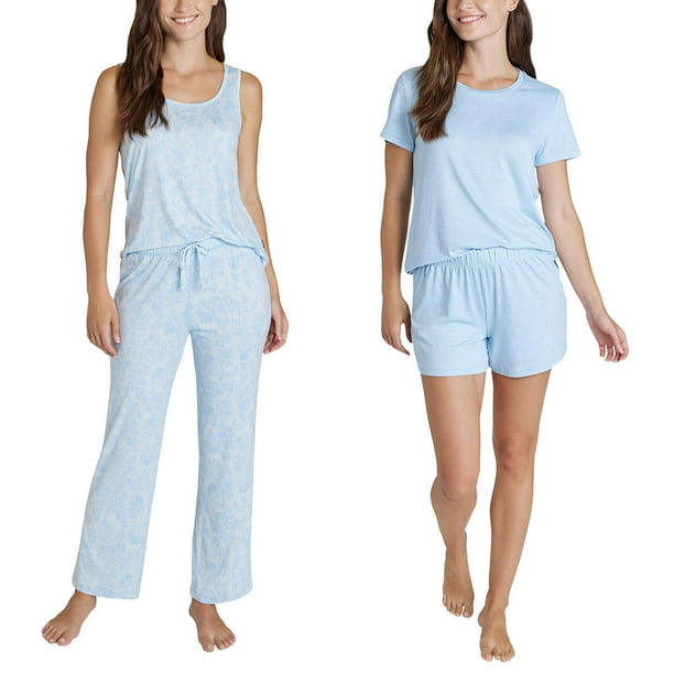 Eddie Bauer Ladies 4-Piece Pajama Set – Blue, Large - Walmart.com