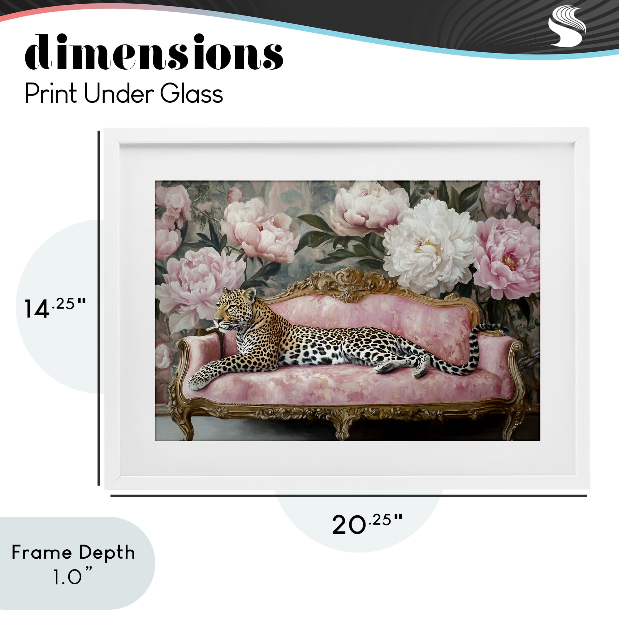 Stupell Industries Where The Leopard Dreams White Framed Print Under Glass, design by Tina LeCour
