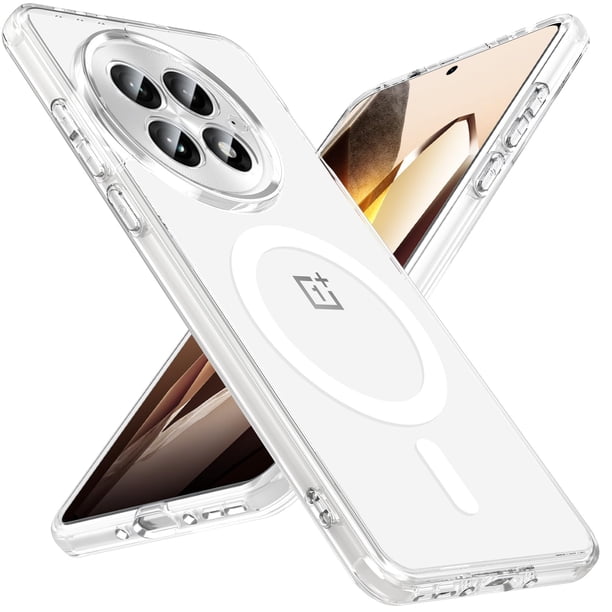 Funda magnética Hensinple para OnePlus 13 Slim, a prueba de golpes, negra