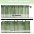 thumbnail image 4 of OVZME Sage Green Crushed Voile Sheer Curtains 63 inch Long 2 Panels, Lightweight Basement Window Shades for Bedroom Living Room,Each 42Wx63L inch, Sage Green, 4 of 7
