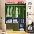 thumbnail image 4 of ANPOO Mid-Century Modern Concave-Convex Bedroom Armoire, 3 Door Freestanding Wardrobe Closet with Mirrors, LED Lights, 70.3" Tall Wooden Storage Cabinet with Drawers & Shelves, 4 of 9