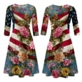 thumbnail image 5 of BOMYJESK Women's 250th Anniversary USA Flag Floral Maxi Dress 4th Of July 2026 Summer Dresses Boho Independence Day Midi Dresses Casual American Flag Floral Resort Wear Multicolor M, 5 of 6