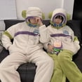 thumbnail image 4 of Disney-Conjunto de pijamas de dibujos animados de Buzz Lightyear, Pijama de terciopelo con cremallera Y2k, ropa de casa de algodón de franela gruesa cálida, traje de pareja, invierno, nuevo, 4 of 4