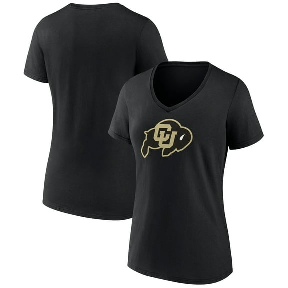 Women's Black Colorado Buffaloes Team Logo V-Neck T-Shirt