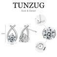 thumbnail image 4 of Pendientes Tunzug Moissanite de plata 925 chapados en oro de 18 quilates para mujer, 4 of 6