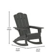 thumbnail image 5 of BizChair Adirondack Rocking Chair with Cup Holder, Weather Resistant HDPE Adirondack Rocking Chair in Gray, 5 of 11