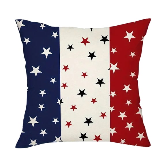 4th of July Decorations Independence Day Decorations Blue Red Pillow Covers 16X16 Set of 2, Fourth Independence Star Print Decorative Throw Pillowcases Outdoor Memorial Day Cushion Cases Couch