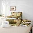 thumbnail image 6 of Feelyou Tropic Green Leaves Bedding Comforter Set 7pcs, Vintage Rustic Botanical King Bedding Sets, Teens Kids Boys Girls Reversible Bed Sheets, Super Cozy Room Decor, 6 of 8