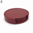 thumbnail image 1 of Ensemble de 6 Pcs Dessous de Verre Ronds en Cuir PU pour Boisson et Café Napperons Tapis Napperon de Table, 1 of 9