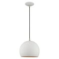 thumbnail image 6 of Livex Lighting 1-Light Modern Metal Single Pendant with Shade in White, 6 of 8