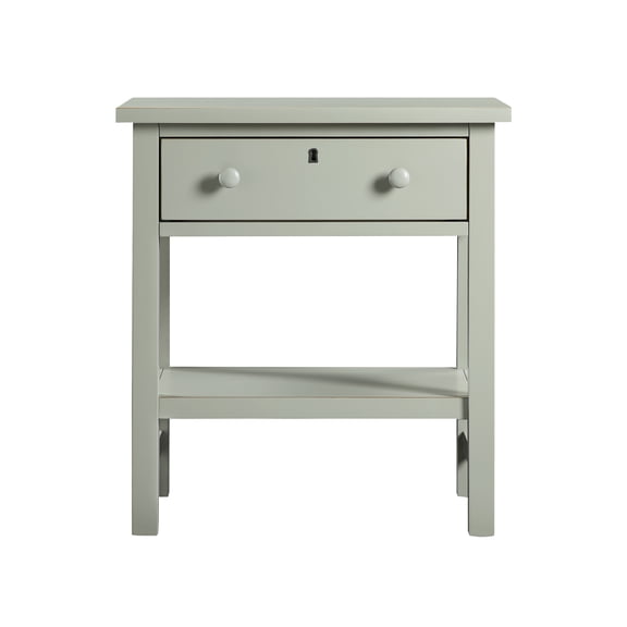 Nmkwnr 1 Drawer Nightstand with 1 Bottom Shelf, Wood Beside Table for Living Room, Bedroom, Gray