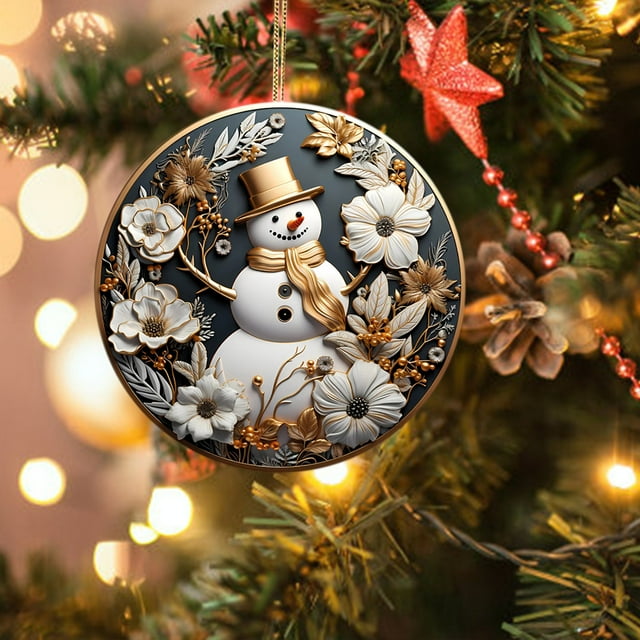 Fiudx Colgante Navideño 2024, Diseño de Visión Estereoscópica, Adorno Acrílico de Bendición de Nacimiento, Decoración para Coche, Decoración para El Árbol de Navidad, Regalo para Fiestas, Tamaño de 8