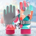 thumbnail image 2 of Kids Waterproof Ski Snowboard Gloves, PRAETER Non-Slip Breathable Thinsulate Lined Winter Cold Weather Gloves for Girl, Boy, Colorful Heart, L - 9.7" x 3.9", 2 of 12