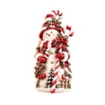 thumbnail image 7 of Christmas Snowman Figurine, Holiday Tabletop Centerpiece Decor, Winter Rustic Statue with Candy Cane, Cardinal Bird and Pine Accents for Mantel and Shelf, 7 of 7
