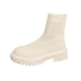 thumbnail image 1 of Wensltd Bottines à Plateforme pour Femmes Talon Bas Couleur Unie Automne Hiver Chaussures Tendance Bottines, 1 of 9