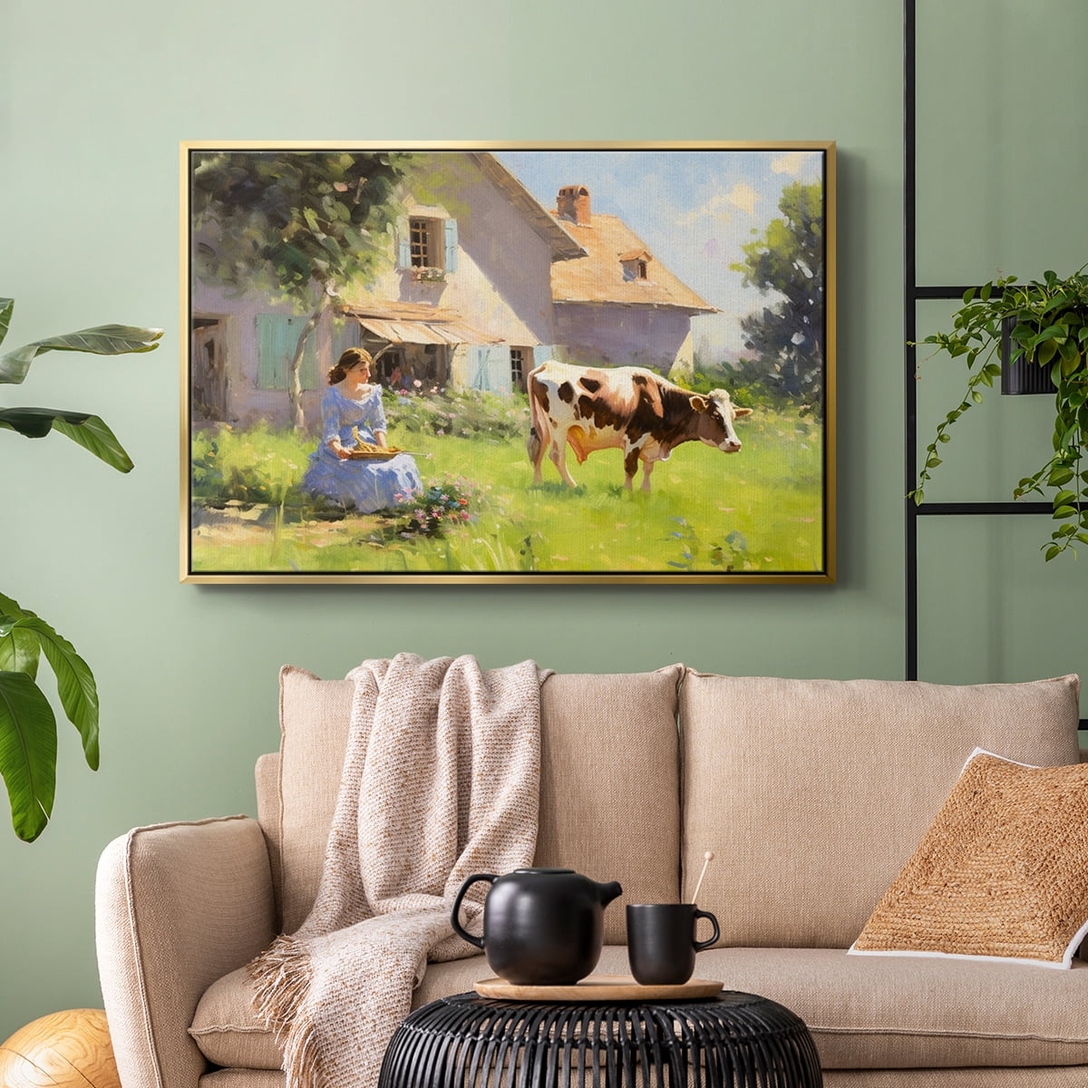 Vintage Landscape-CCLI By Wexford Home Framed in Gold Wood Gallery Wrapped Canvas 17 in. x 25 in.