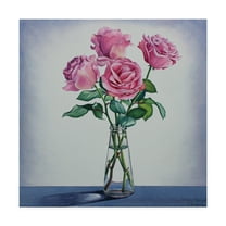 Trademark Fine Art 'Pink Roses' Canvas Art by Christopher Ryland