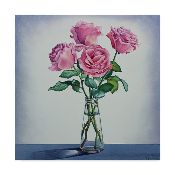 Trademark Fine Art 'Pink Roses' Canvas Art by Christopher Ryland