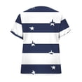 thumbnail image 4 of Favoffer Women Boho Tops Short Sleeve V Neck Stripe Print Dolman Sleeve Loose Casual Blouses Street Travel Gathering Relax, 4 of 6