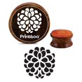 thumbnail image 1 of Printtoo Round Floral Pattern Wooden Rubber Stamp Scrap-booking Craft Textile-5 Inch, 1 of 2