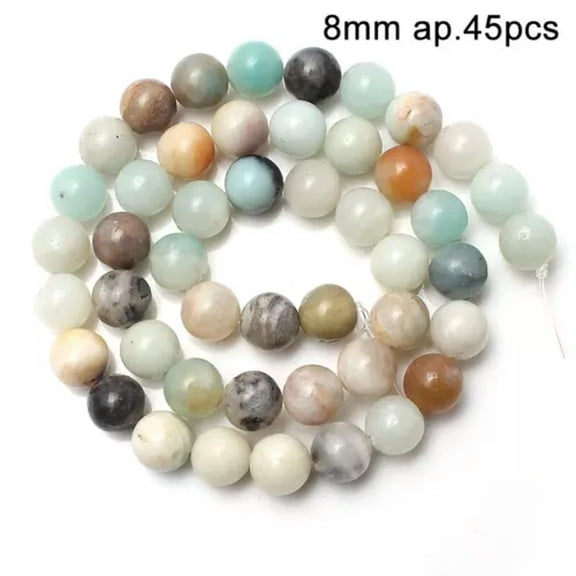 HOOUN 40 Types Colored Natural Amazonite Cube Column Loose Bead for Jewelry Making DIY-Type1-8mm