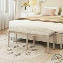 Auranook 47.5” End of Bed Bench with Tufted Decoration & Antiqued Legs for Living Room