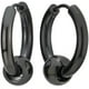 thumbnail image 1 of Pendientes de aro con bisagras Huggie de cuentas circulares negras de acero inoxidable para hombres y mujeres, 2 piezas Ormromra, 1 of 5