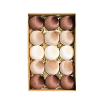 Velvet Christmas Balls Ornaments for Tree - 15pcs Shatterproof Christmas Ornaments for Xmas Trees Decorations - Multicolor Brown Beige, 2.36inch