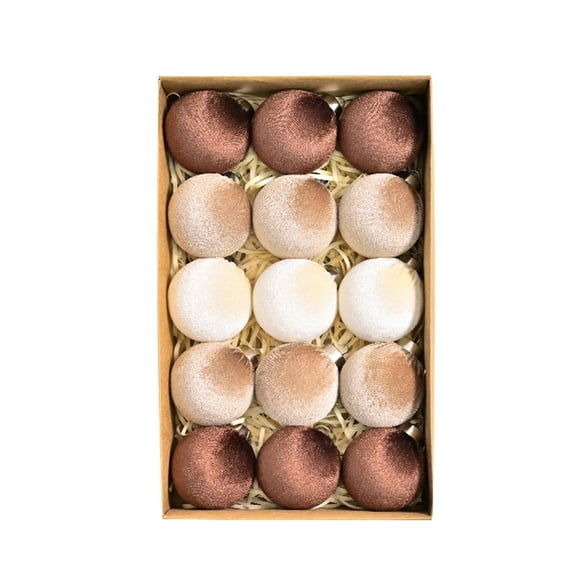 Velvet Christmas Ornaments Balls for Tree - 15Pcs Shatterproof 6cm Christmas Balls for Xmas Tree Decorations Holiday Party Supplies (Coffee)