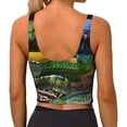thumbnail image 3 of Lsque Colorful Viper Snake Printed Women'S Sports Bra, Compression, Moisture Wicking, High-Impact Sports Bra For Women,Supportive sports bra-Medium, 3 of 9