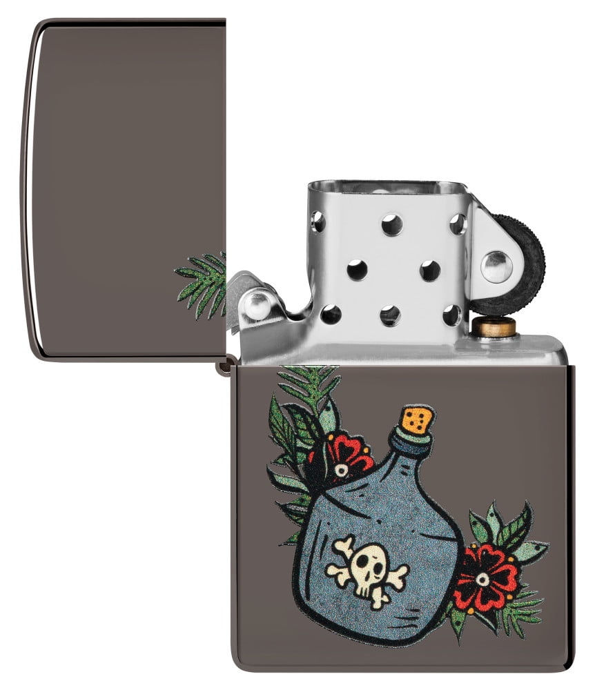 Zippo Moonshine Jug Design Black Ice Pocket Lighter