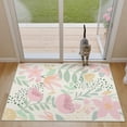 thumbnail image 2 of BERTHMEER 2'x3' Small Pink Area Rugs for Bathroom Bedroom Entryway Cute Soft Kitchen Dorm Entrance Non Slip Washable Beige Floral Modern Contemporary Throw Rugs，Multicolor, 2 of 5